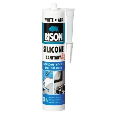 Silicon, spume si solutii tehnice - Silicon sanitar Bison alb 280 ml