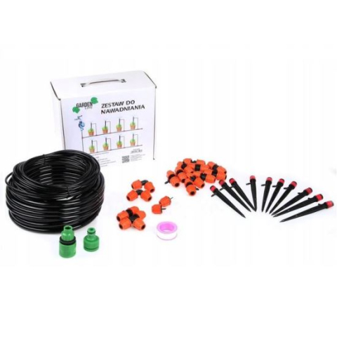Aspersoare - Sistem irigatii cu pulverizare, 10 aspersoare, 71 piese, 10 m, GardenLine