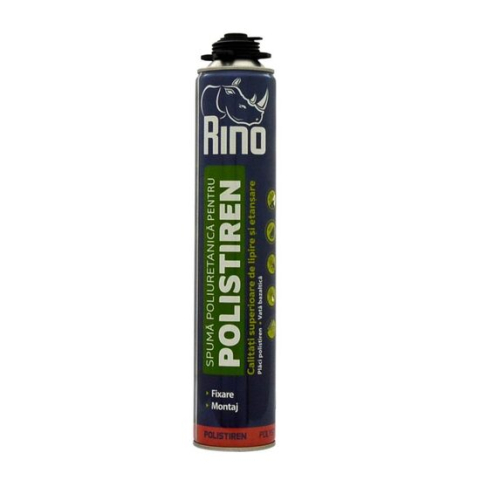 Silicon, spume si solutii tehnice - Spuma poliuretanica adeziva pentru polistiren, 750 ml, Rino