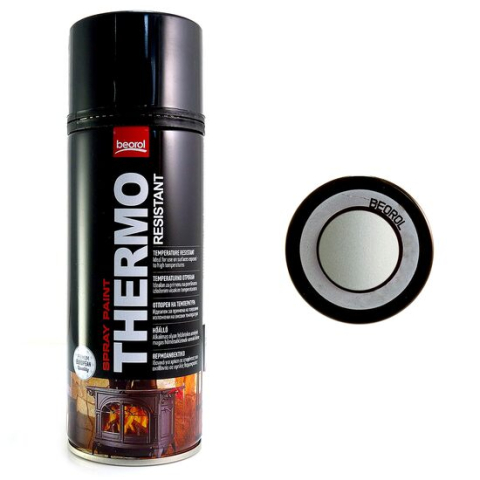 AMENAJARI INTERIOARE - Vopsea spray acrilic rezistent la temperatura 600 grade, argintiu-Silver Alluminio 400ml