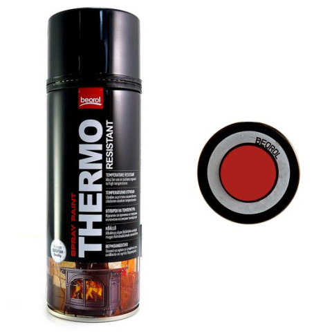 AMENAJARI INTERIOARE - Vopsea spray acrilic rezistent la temperatura 600 grade, rosu-Red Rosso 400ml