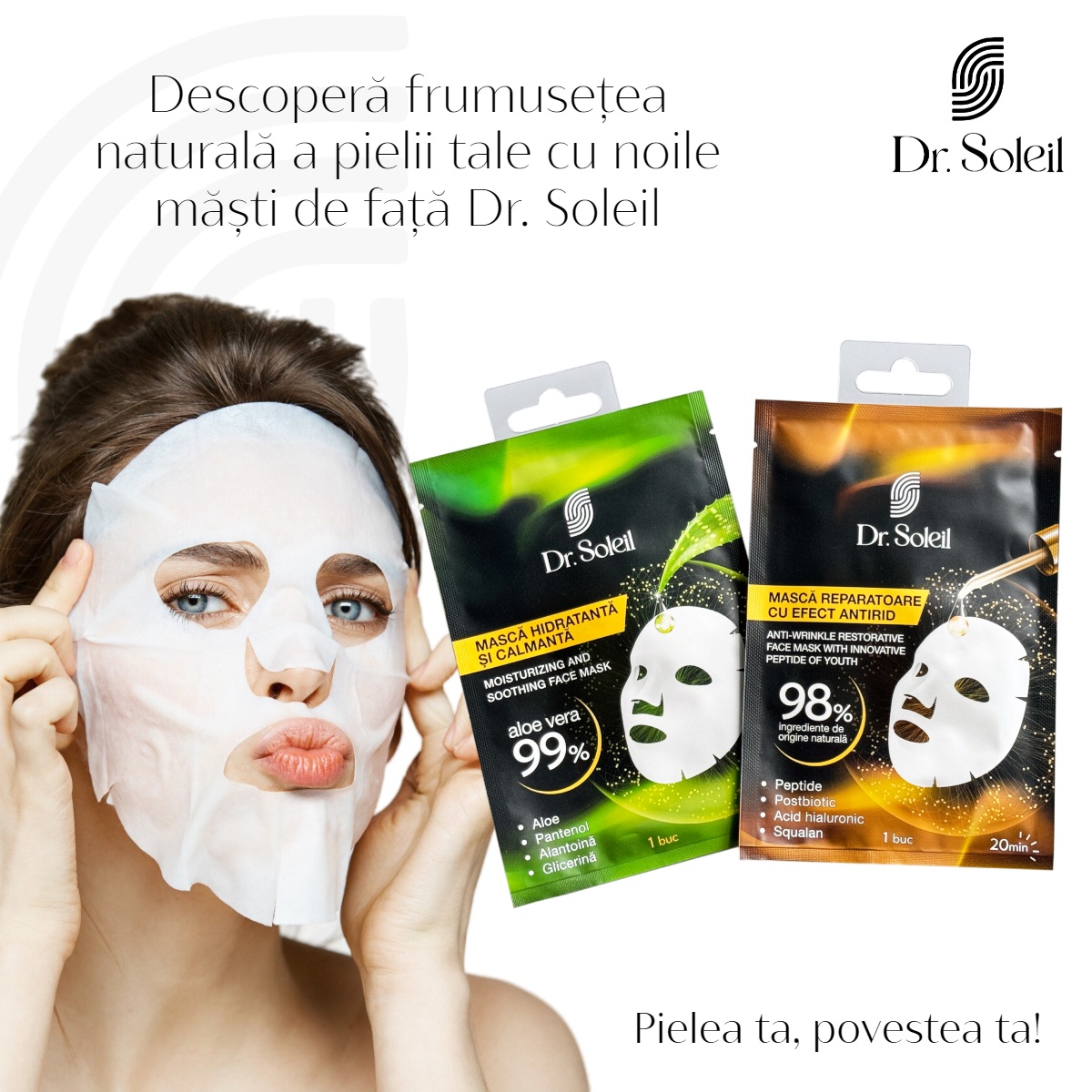 Masc fat hidratant i calmant Dr. Soleil cu 99% Aloe Vera