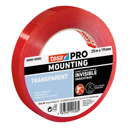 Benzi montare - BANDA DUBLUADEZIVA MONTARE INVIZIBILA 19MM / 5M