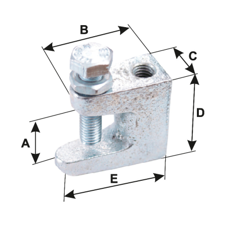 Constructii  - BRIDE TIJA FILETATA M8 / 18.5MM/19X35X35MM, 10/SET