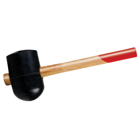 Ciocane - CIOCAN CAUCIUC ROTUNJIT CU MANER LEMN 90MM / 1115G