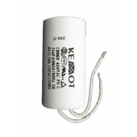 Consumabile si accesorii - CONDENSATOR MOTOR CU FIR CONECTOR - 15.00UF / 450V