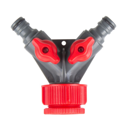 Irigaţii - CONECTOR DISTRIBUITOR CU 2 ROBINETI 1" - 3/4" / BLISTER