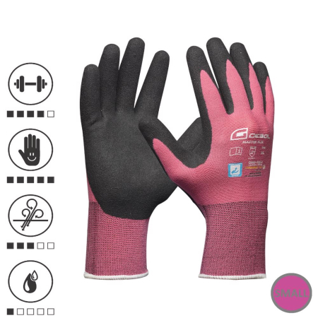 Organizare, depozitare, protectie - Gebol 709943, Manusi de protectie Master Flex Lady, din nilon, acoperire cu spuma de nitril, finisaj nisipos, uz profesional, marimea 7/S
