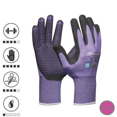 Organizare, depozitare, protectie - Gebol 709976, Manusi de protectie Multi Flex Lady, din nylon, acoperire din spuma de nitril, uz profesional, marimea 8/M