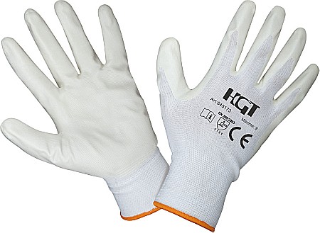 Manusi - Mănuși poliuretan tricotate albe