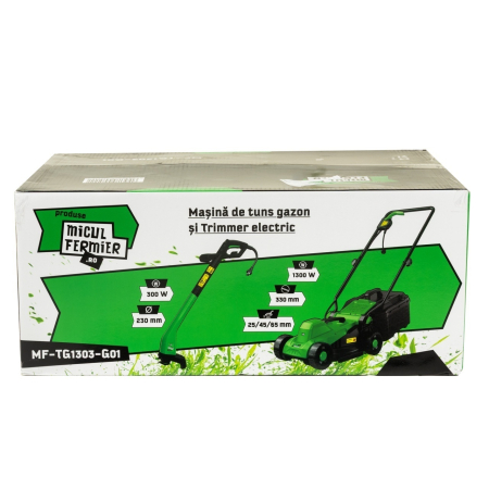 Masini de tuns iarba - Pachet Micul Fermier masina de tuns gazon 1.3KW si trimmer electric 0.3KW