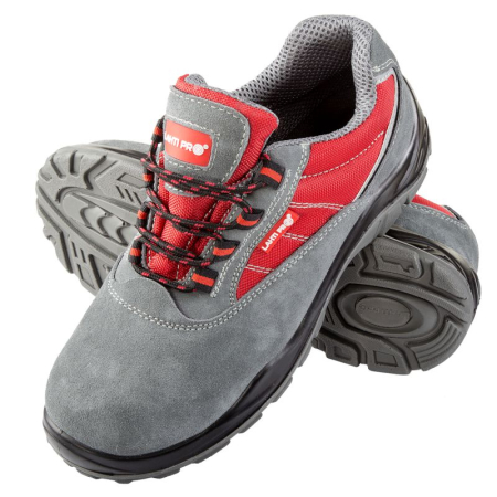 Pantofi - PANTOF PIELE-INTOARSA-TESUT / GRI-ROSU (S1PSRC) - 39