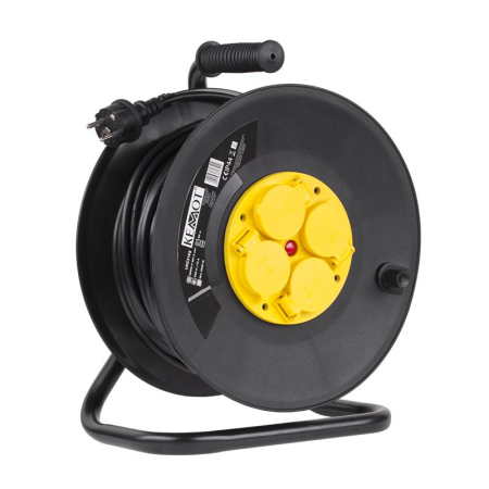 Cablu si prelungitoare - PRELUNGITOR 3X1.5MM² CU TAMBUR - 4 PRIZE CU PIN / 50M