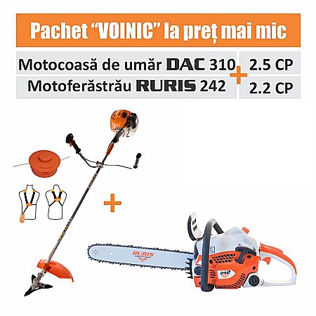 Motocoase - Pachet Voinic (motocoasă Dac 310 + motoferăstrău Ruris 242)