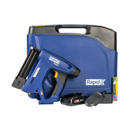 Capsatoare - Rapid 5001506, P4A, Set pistol capsator cu acumulator si incarcator BTX553, functional cu capse No.53 si cuie No.8, Bosch Power for All Alliance