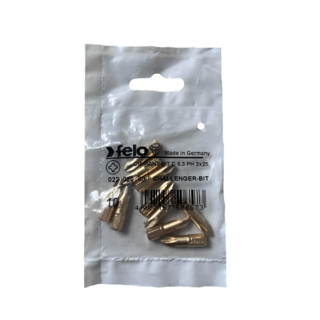  Scule de mana - Set 10 biti Felo, seria Diamantati profil Philips, C6.3, PH2, 25mm