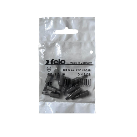 Biti si seturi biti - Set 10 biti Felo, seria Industrial profil Drept, C6.3, 3.5x0.6mm, 25mm