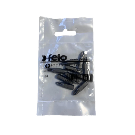  Scule de mana - Set 10 biti Felo, seria Industrial profil Philips, C6.3, PH2, 25mm