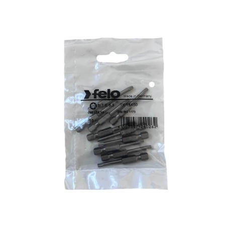 Biti si seturi biti - Set 10 biti Felo, seria Industrial profil Torx, E6.3, TX15, 50mm