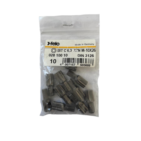 Biti si seturi biti - Set 10 biti Felo, seria Industrial profil XZN, C6.3, M10, 25mm