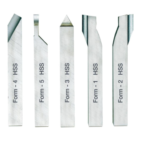 Cutite pentru strung - Set 5 cutite strung 10x10mm, Proxxon 24550