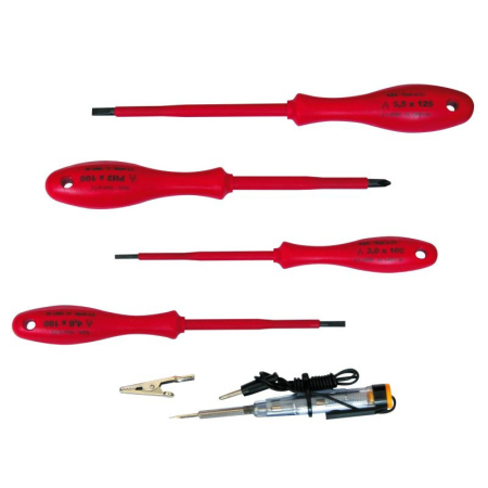 Surubelnite izolate - SET SURUBELNITE IZOLATE PVC + TESTER AUTO - 5P.