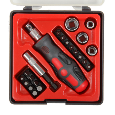 Surubelnite cu magazie - SET VARFURI SI TUBULARE CU SURUBELNITA - 22P.