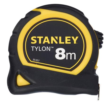 Rulete - Stanley 0-30-657, ruleta Tylon 8m, tru-zero, protectie din cauciuc, anti-alunecare, 8m x 25mm, blister
