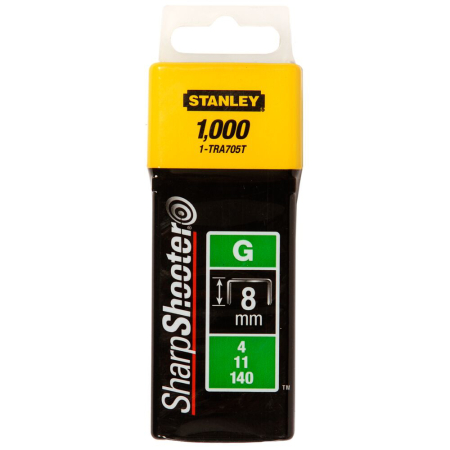 Constructii  - Stanley 1-TRA705T, capse 5/16 ' pentru aplicatii profesionale, 8mm, 1000 buc tip G 4/11/140, blister