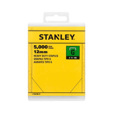 Constructii  - Stanley 1-TRA708-5T, capse pentru aplicatii profesionale, 12mm, 5000 buc tip G 4/11/140, blister