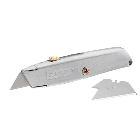 Cutite, cutere si lame - Stanley 2-10-099, Cutter metalic 99E cu lama retractabila, 160mm + 3 lame trapezoidale 62mm