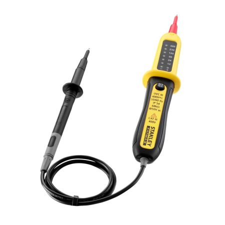 Scule de mana - Stanley FMHT82566-0, tester de tensiune cu LED Fatmax, 400V CA/CC cu functie de disjunctor rezidual