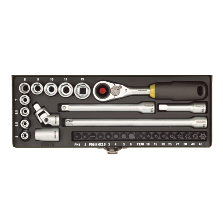 Truse si seturi de unelte - Trusa de biti si chei tubulare pentru ingineri, Proxxon 23078, 1/4', 32 buc