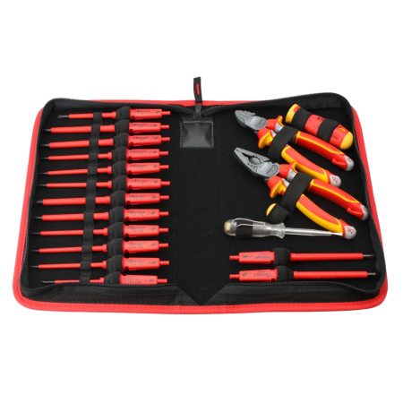 Seturi de surubelnite - Trusa de surubelnite izolate VDE, Felo E-SMART Zip-Bag, 19 piese