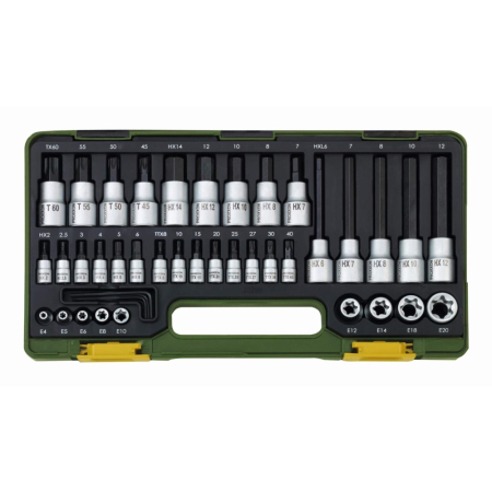 Truse si seturi de unelte - Trusa speciala pentru suruburi TORX si HEX, Proxxon 23290, 41 piese