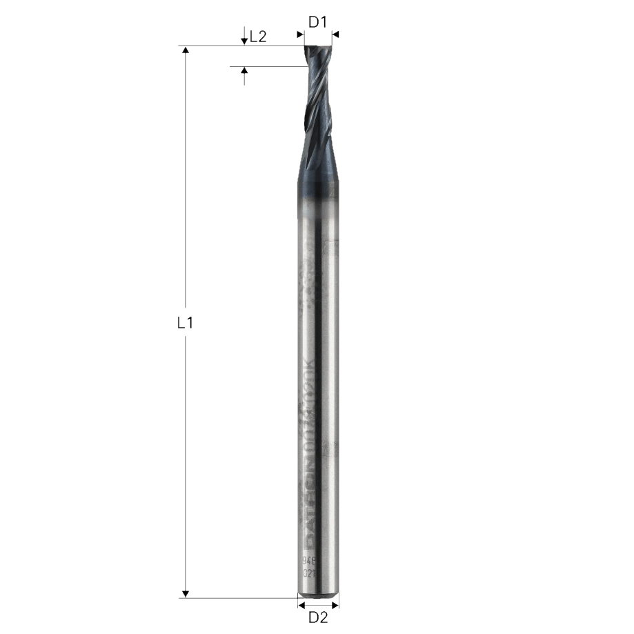 Freza pt. otel, X.CEED, 2 caneluri, Datron 0078020K, 2.0x6.0x3.0mm [1]