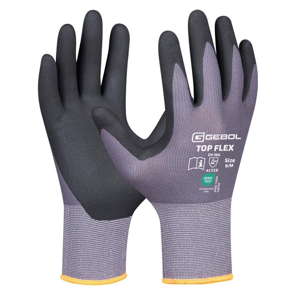 Gebol 709534_10, Manusi de protectie Top Flex, din nylon si elastan, acoperire din spuma de nitril, uz profesional, marimea 10/XL [1]