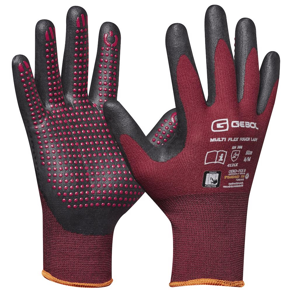 Gebol 709975_T, Manusi de protectie Multi Flex Touch Lady, din nylon, acoperire din spuma de nitril, uz profesional, marimea 7/S [1]