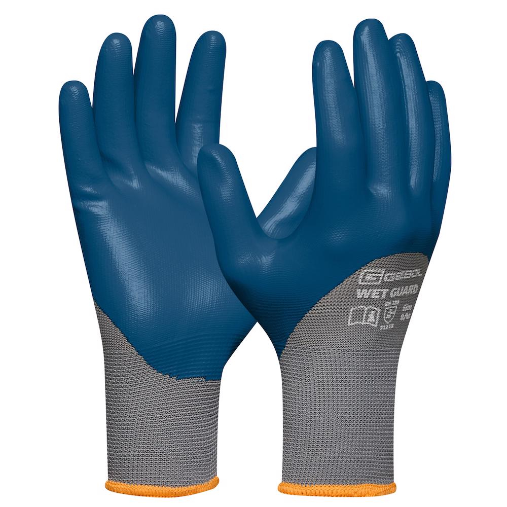 Gebol 729513_11, Manusi de protectie Wet Guard Blue, din poliester, acoperire cu spuma de nitril, rezistente la ulei si apa, uz profesional, marimea 11/XXL [1]