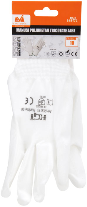 Mănuși poliuretan tricotate albe [1]