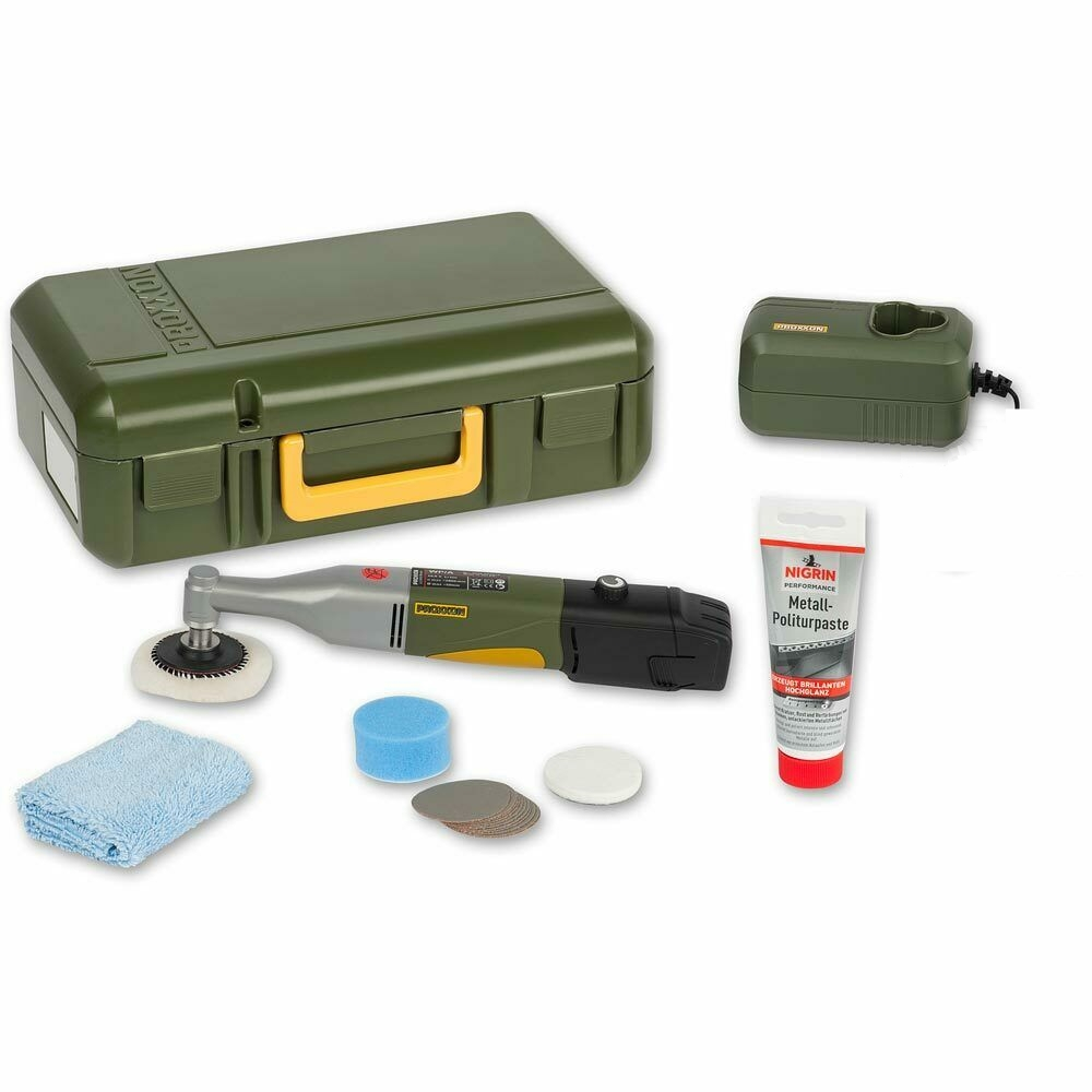 Proxxon 29820, Masina de lustruit cu gat lung cu acumulator WP/A, 1100-2800 rpm, + 1x Acuu, incarcator, geanta si accesorii [1]