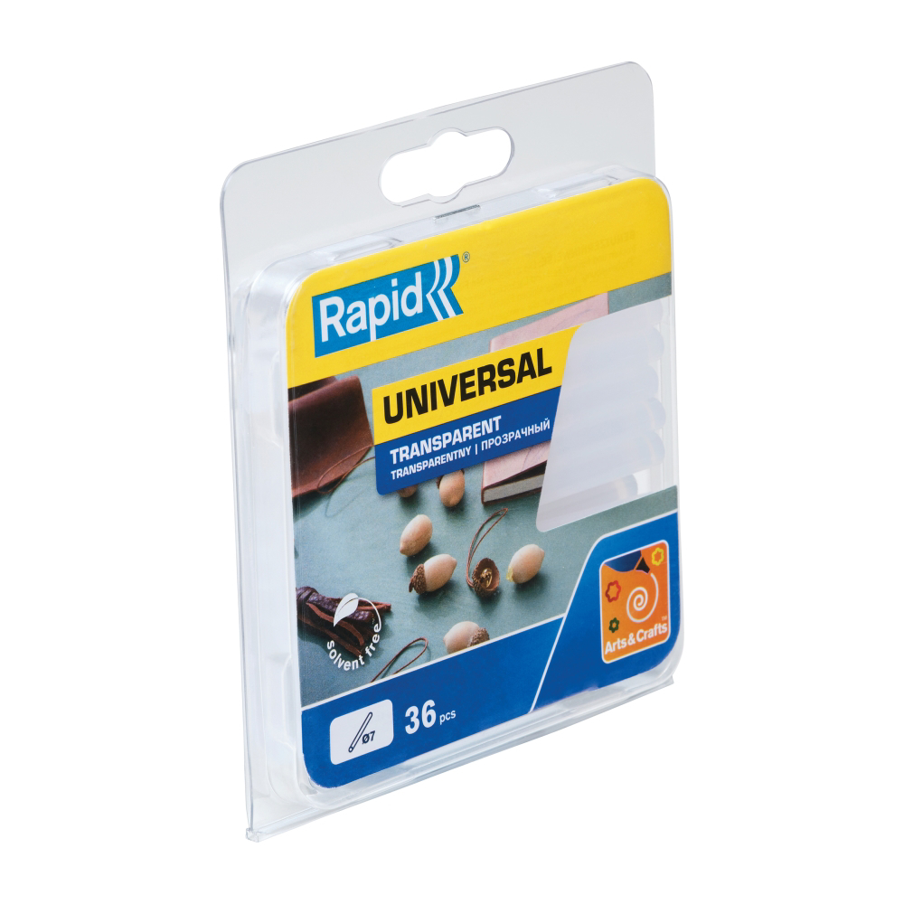 Rapid 40107948, set 36 batoane de adeziv, universale, transparente, 7 x 90 mm [1]