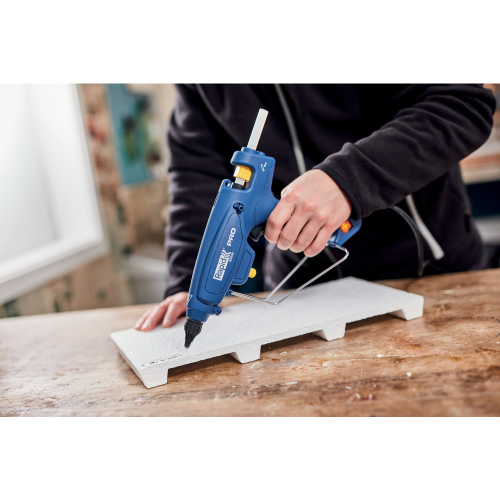 Rapid 5000327, Pistol industrial GlueGun PRO EG340, albastru, max 220W, debit 1400g/h, 120 - 220°C reglabila, functional cu batoane de 12 mm [2]