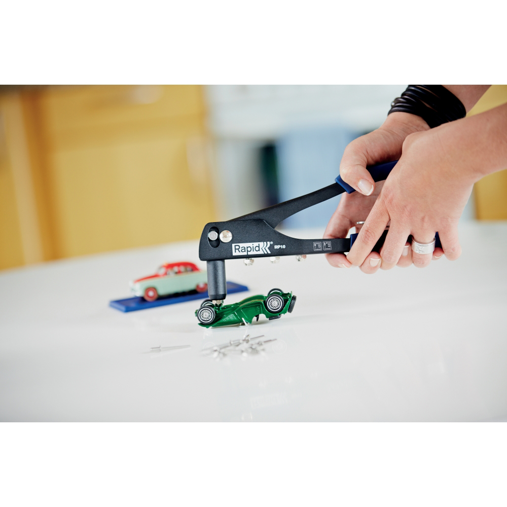 Rapid 5000523, Cleste pop nituri Hobby RP10 cu 4 capete nituire interschimbabile, 3.2/4.0/4.8mm [3]