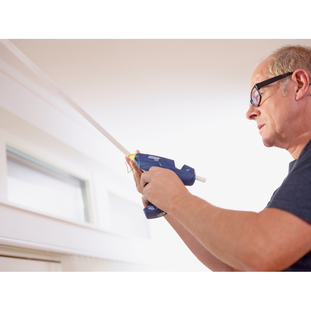Rapid 5001445, Pistol de lipit GlueGun Rapid CG270, albastru, max 250W, debit 350g/h, 200°C, include 10 batoane si geanta, functional cu batoane de 12mm [4]