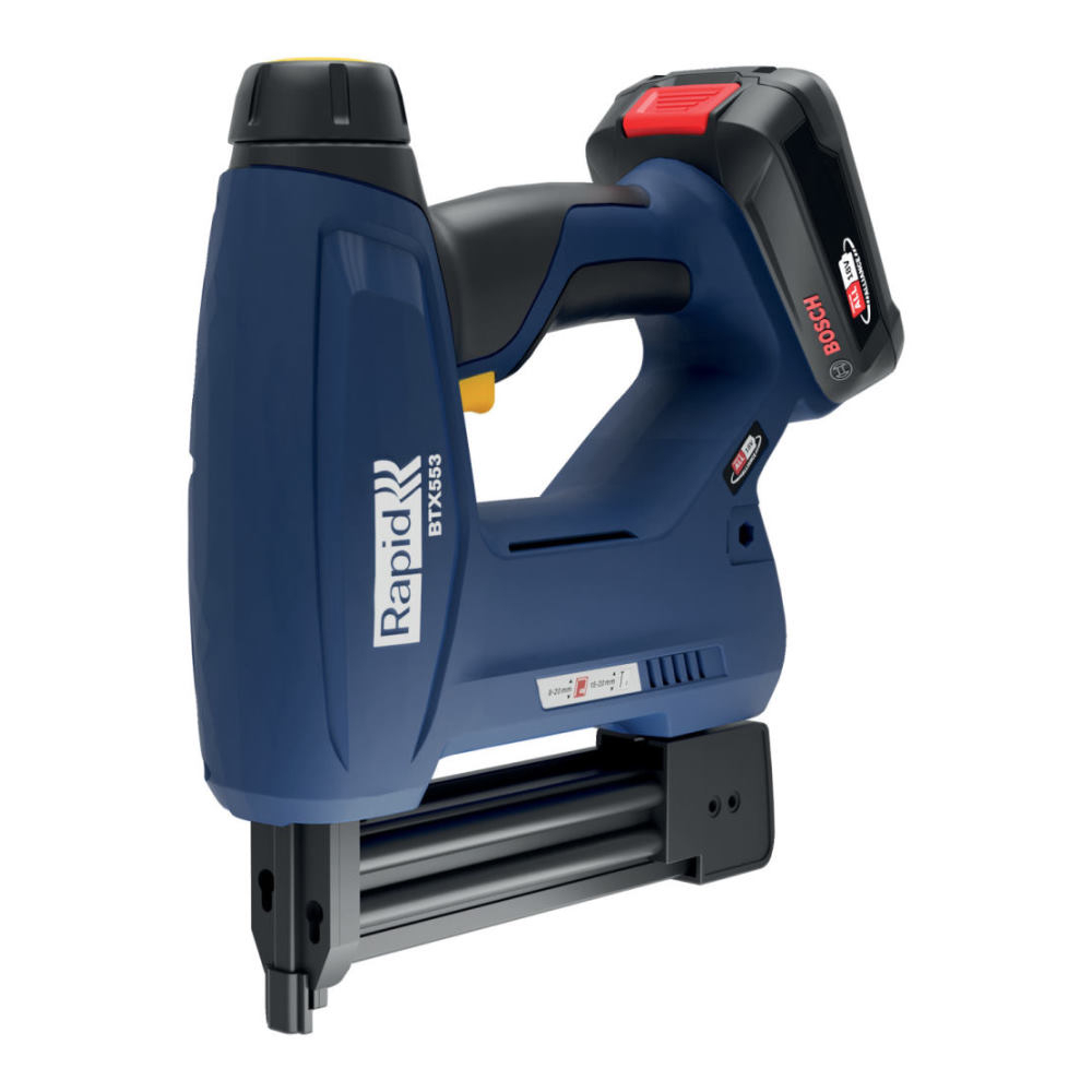 Rapid 5001506, P4A, Set pistol capsator cu acumulator si incarcator BTX553, functional cu capse No.53 si cuie No.8, Bosch Power for All Alliance [4]