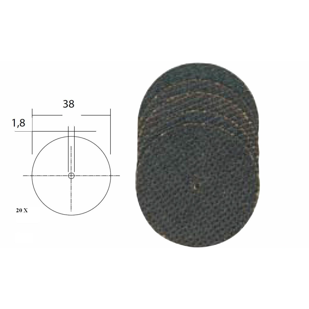Set 20 discuri din oxid de aluminiu, 38mm, Proxxon 28819 [1]