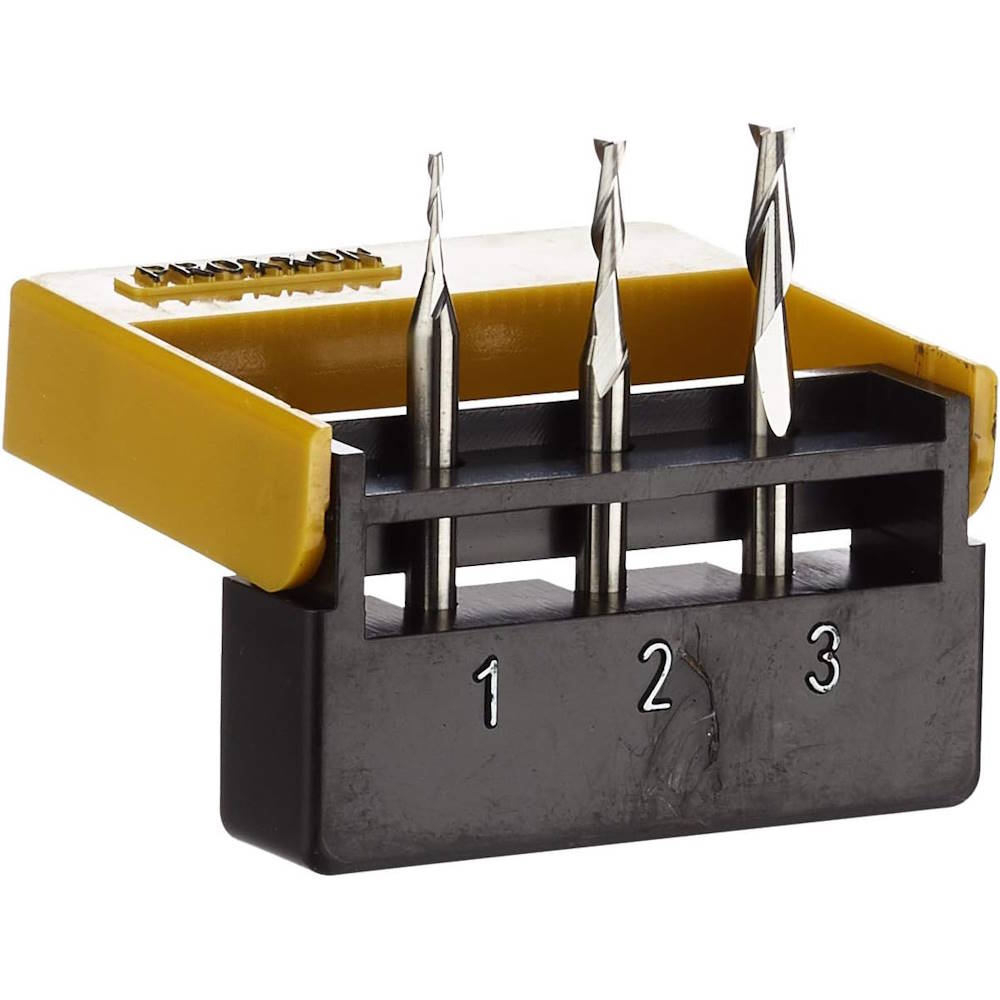 Set 3 freze tungsten, 2 caneluri, Proxxon 27116, 1.0-2.0-3.0mm, ax 3.0mm [1]
