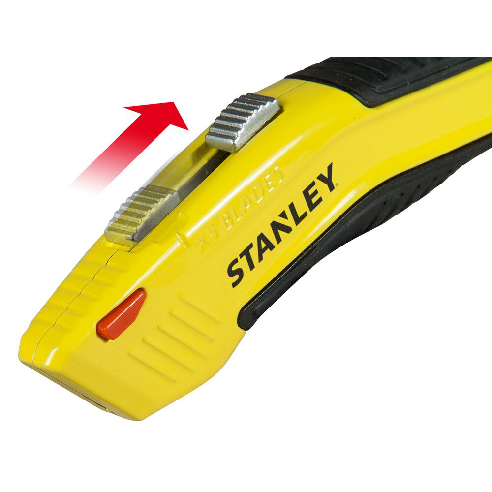 Stanley 0-10-237, Cutter cu lama retractabila si auto-incarcare, 150mm + 5 lame trapezoidala 19mm [2]