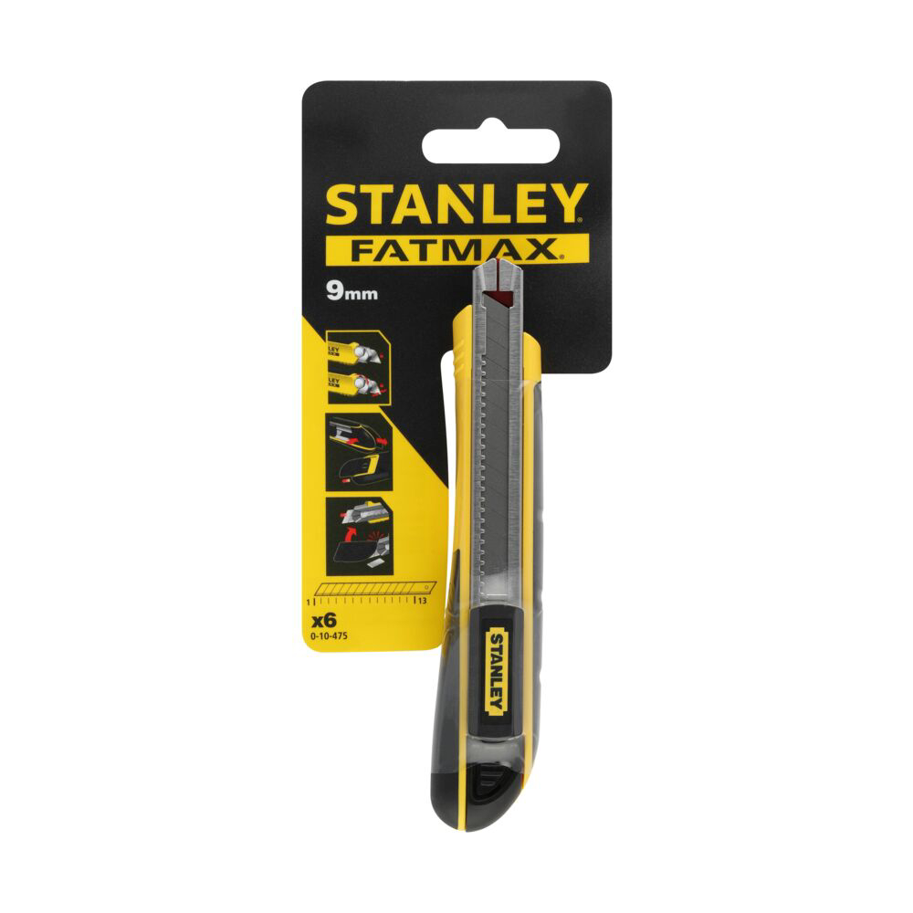 Stanley 0-10-475, Cutter Fatmax bimaterial cu blocare prin glisare, + 6 lame segmentate 9mm [2]